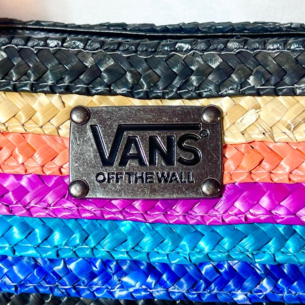 Vans Beach Bird Purse Multi-Colored Straw Purse With Tortoise Resin Handles New - Picture 5 of 10